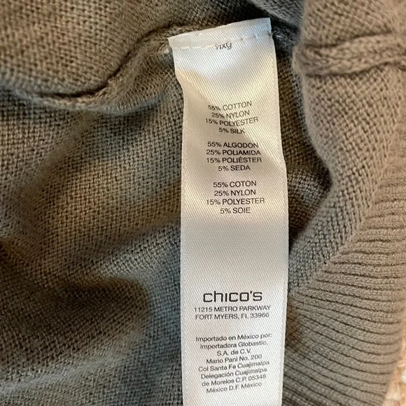 Chico’s sage green v-neck sweater tunic (size 3) - Picture 8 of 8